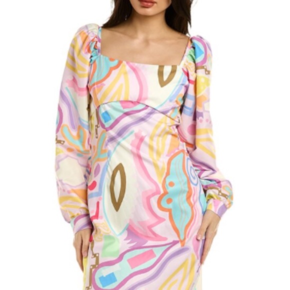 NWT $195 Liliana Meza Gianni dress Sz Medium.  Colorful & playful & comfortable - Picture 2 of 16